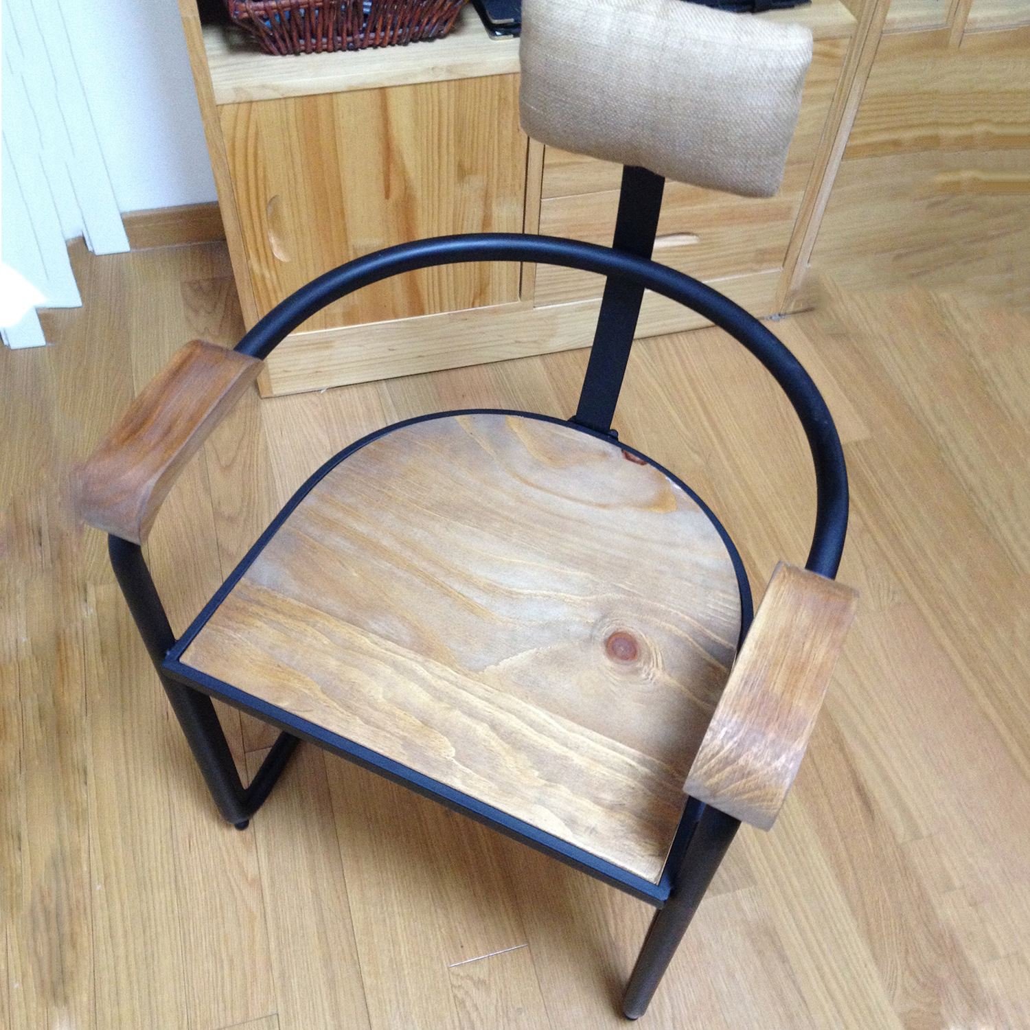 美式复古扶手靠背休闲办公椅 家用书房办公室网咖网吧铁艺电脑椅