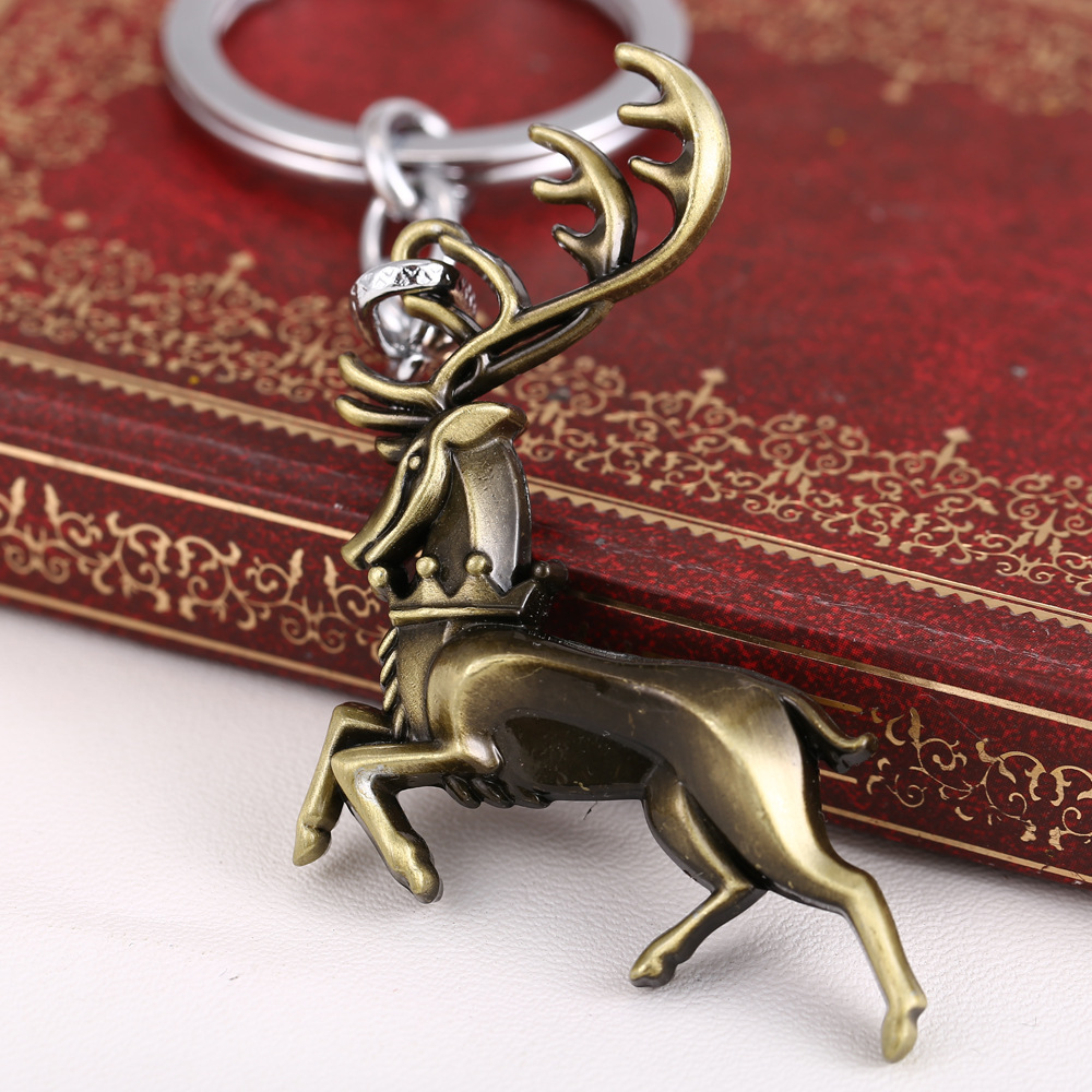 权利的游戏 冰与火之歌 拜拉席恩家族 雄鹿标志钥匙扣挂件 两色