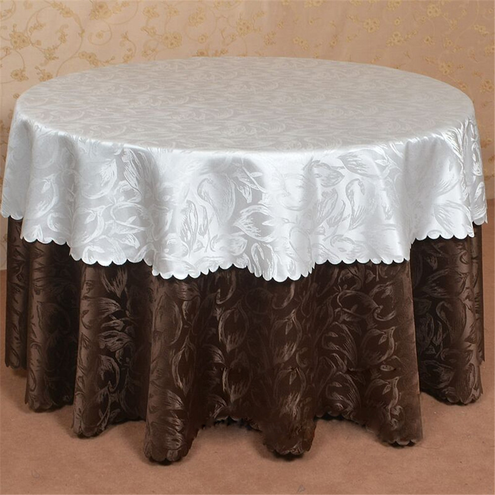 厂家直销 高档酒店欧式餐厅白色圆桌布饭店长方台布白色提花桌布