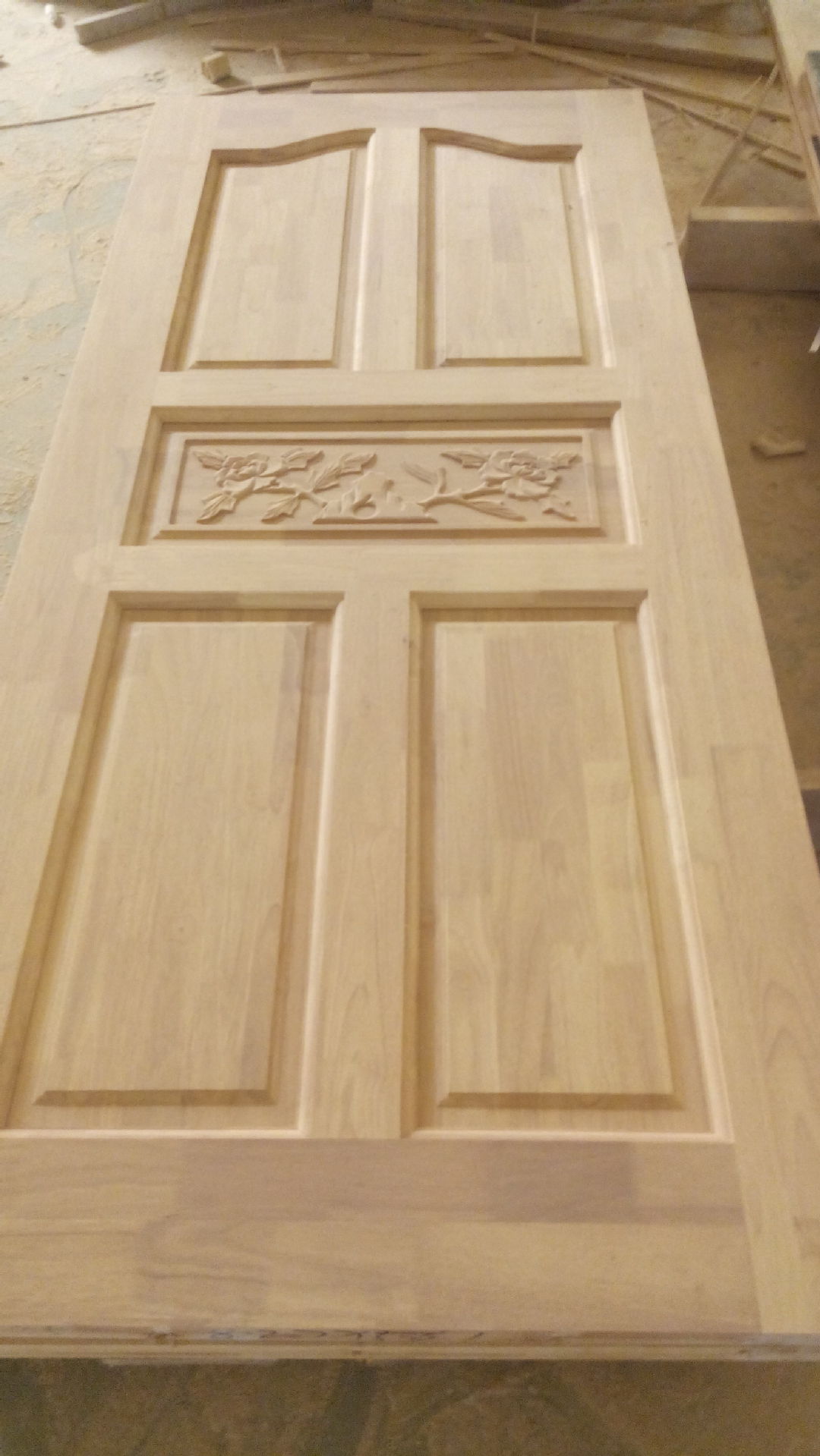 广东门厂白橡木浮雕门新五福门款