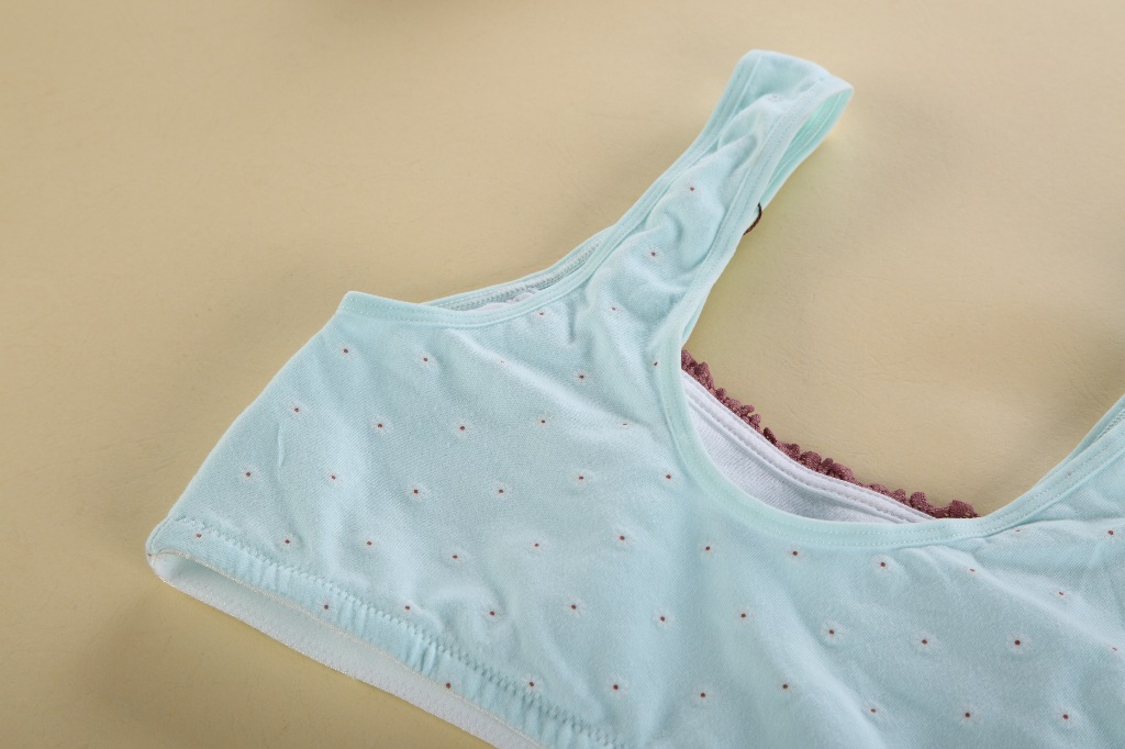 纯棉背心少女文胸 蝴蝶结可爱学生内衣 发育期文胸小背心