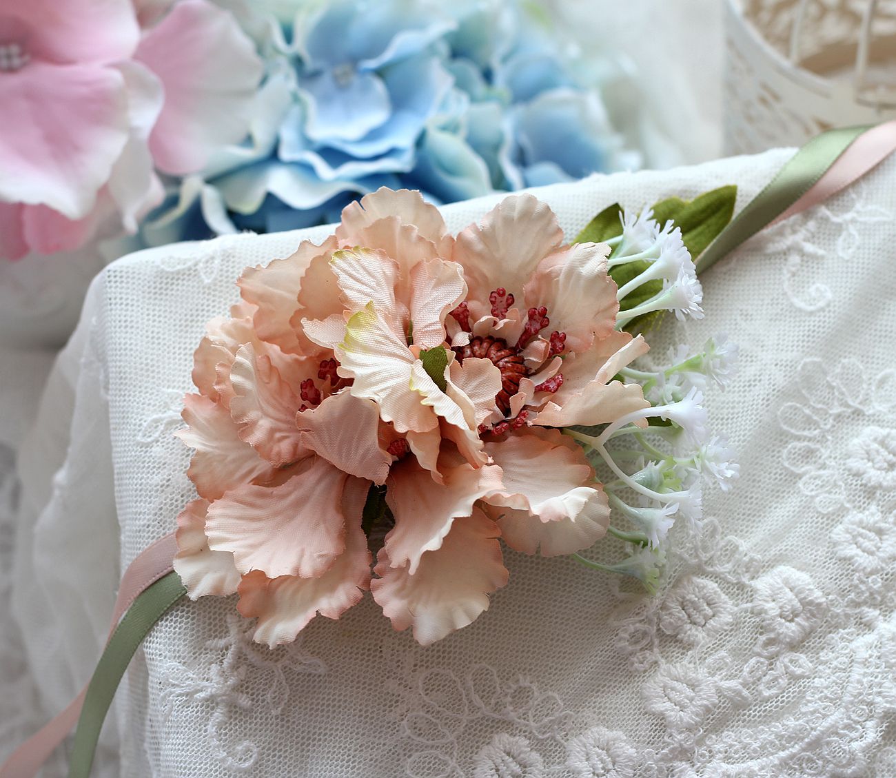 批发韩式新娘伴娘手花腕花 新郎结婚胸花礼品包装鞋帽服饰花饰