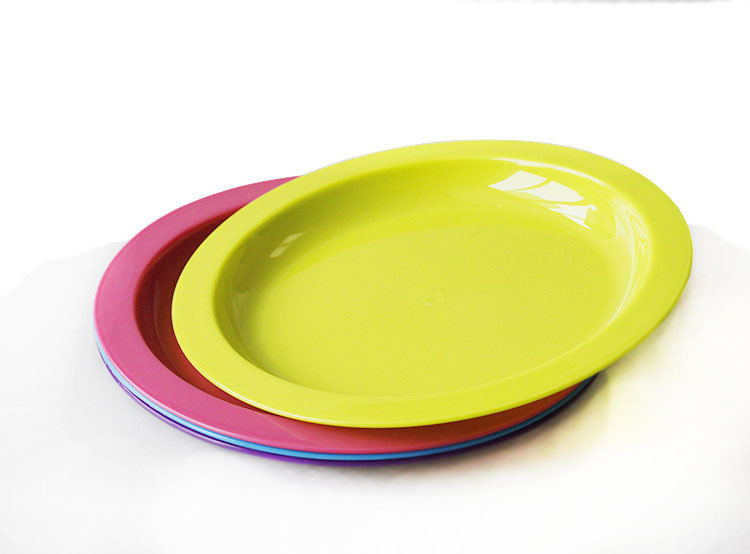 goats圆形零食盘印刷外贸盘子儿童西餐盘出口定制厨房塑料水果盘