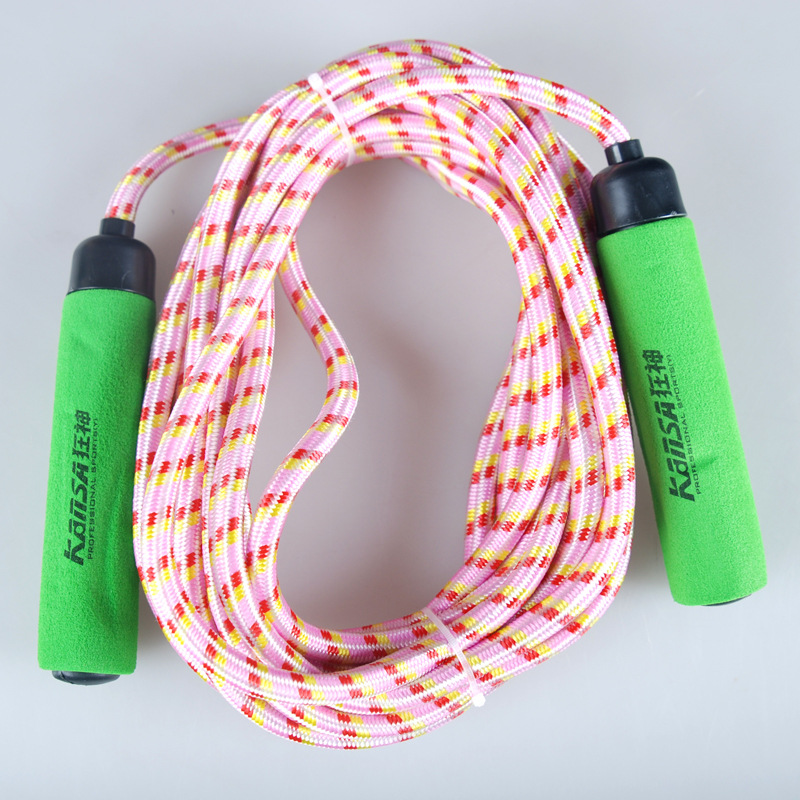 狂神单人彩色跳绳 泡棉手柄跳绳 采购批发