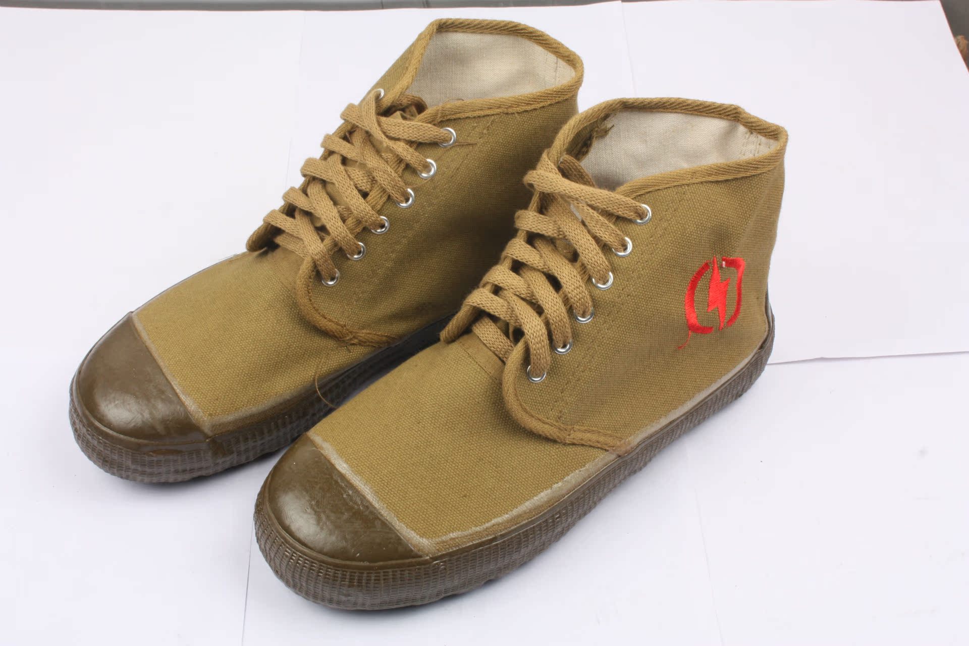 鲁安 绝缘鞋5kv电工鞋 帆布高帮胶鞋 劳保鞋