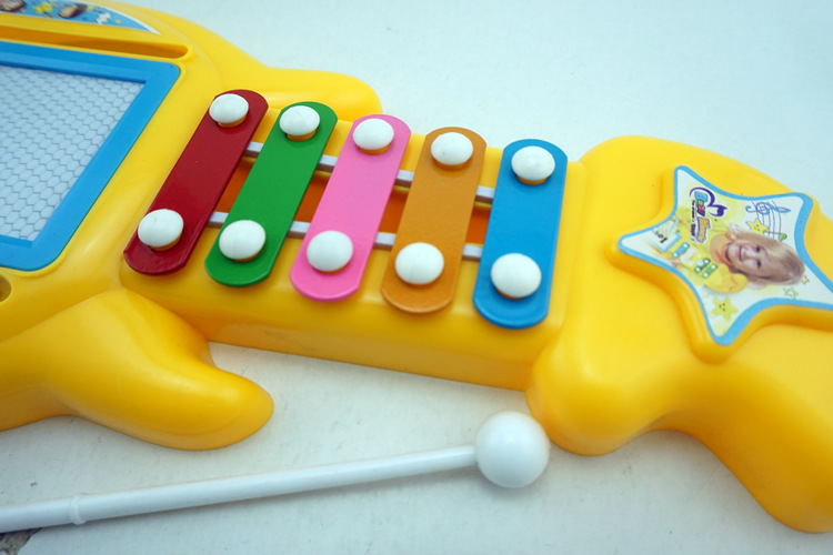 宝宝早教益智乐器玩具五音敲琴 婴儿玩具敲琴磁性写字板塑料小琴