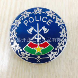 彩色景泰蓝徽章.安全针胸章.立体police勋章.胸牌
