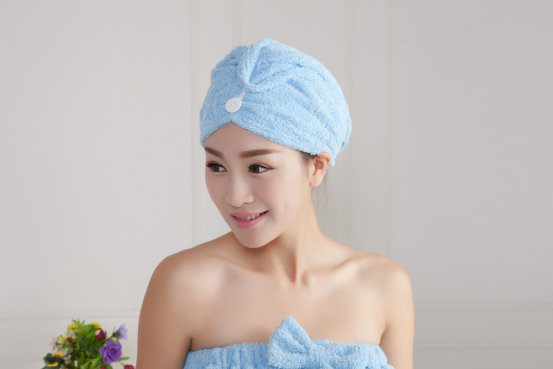 【专业生产】厂家直销日式gogit同款新款纯棉三角浴帽 干发帽