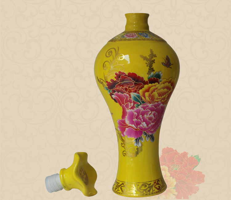 厂家直销批发三斤装陶瓷酒瓶 优质贴花高档包装 高档陶瓷酒瓶定制