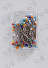 供应玻璃珠针 100枚32/38m?m 长玻璃珠针 耐热针 GLASS HEAD PIN