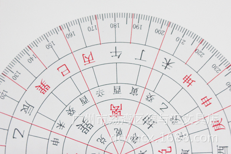 教学风水尺八卦尺 鲁班尺 看分水内行绘图尺 圆形风水尺 天文地理