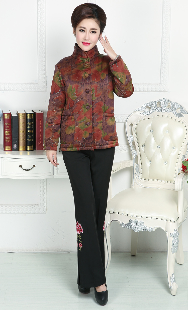 中老年冬装新款 真丝香云纱妈妈保暖棉衣 _中老年女装_列表网