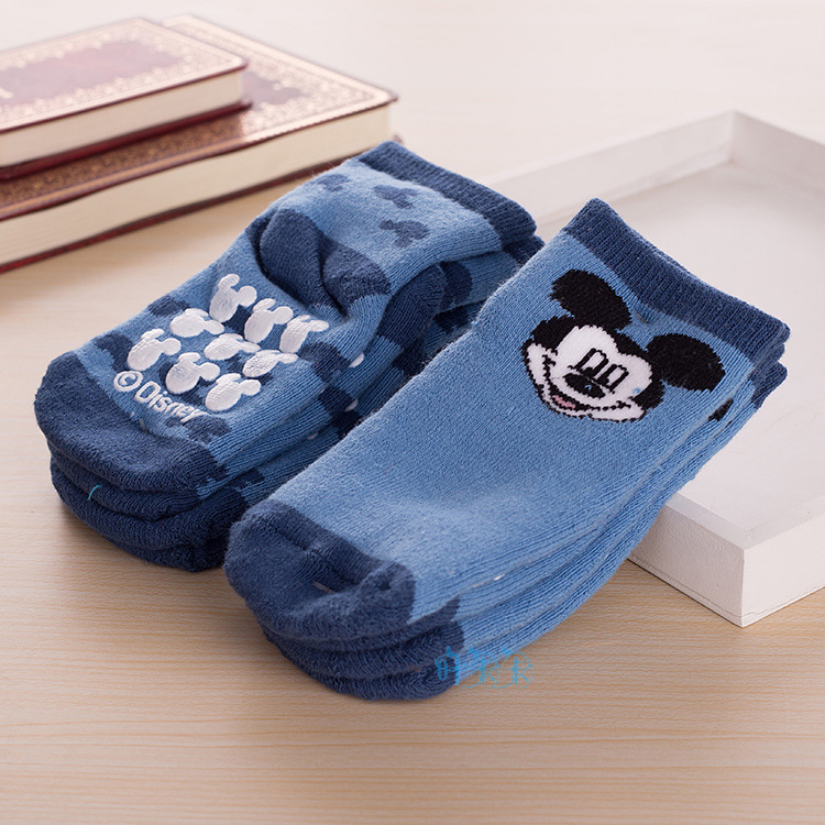 宝宝防滑袜婴儿毛圈袜新款米奇儿童袜子纯棉冬季保暖加厚地板袜
