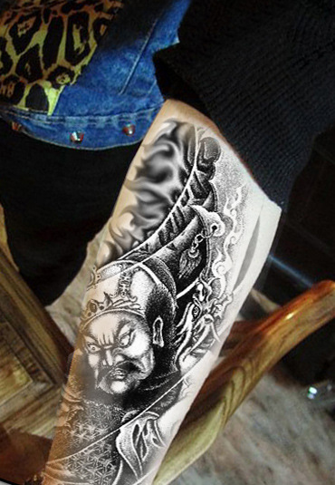 厂家供应 纹身贴花臂 原创张飞刺青纹身贴纸 防水 男女 批发 ax48