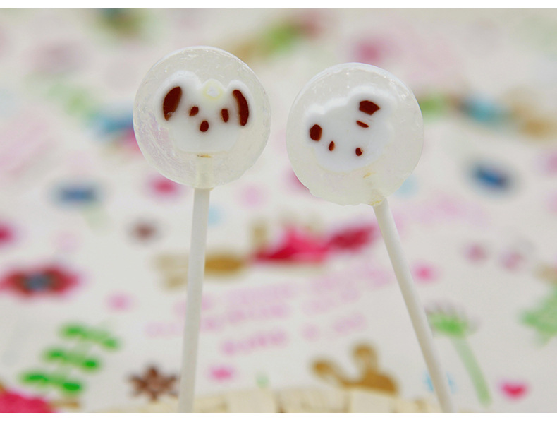 棒棒堂花式礼物水果味白色小熊棒棒糖硬糖创意糖果6g短支 2斤