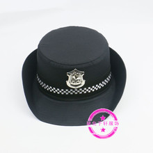新款女式保安卷边帽 新式保安帽子 藏青女士保安帽 协管治安女帽