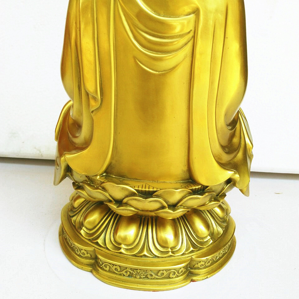 祥狮纯铜坐莲花释迦牟尼佛 如来佛祖铜佛像工艺品家居摆件