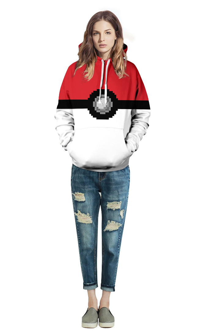 情侣款时尚宽松版带帽卫衣个性数码印花男女款全身印花上衣卫衣