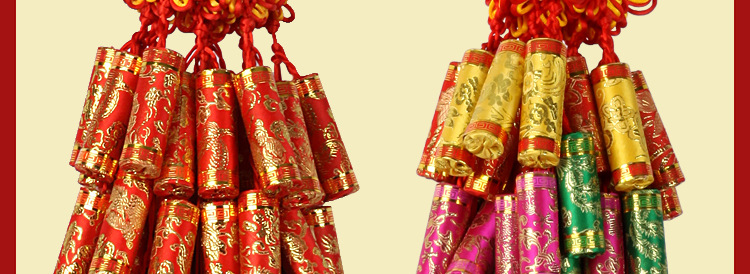 猴年新款春节18头鞭炮挂件 绒布烫金印花挂炮挂件 节庆用品批发