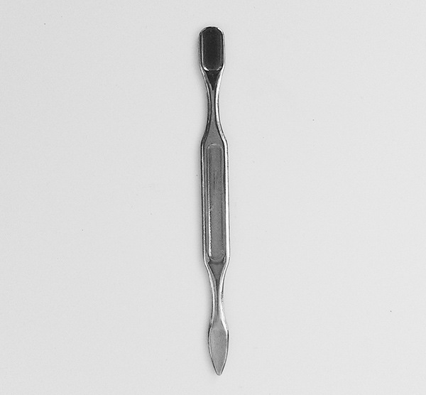 镜光美容卸假指甲工具美甲不锈钢小双头挑仔指缝卸甲刀钢推7.6cm