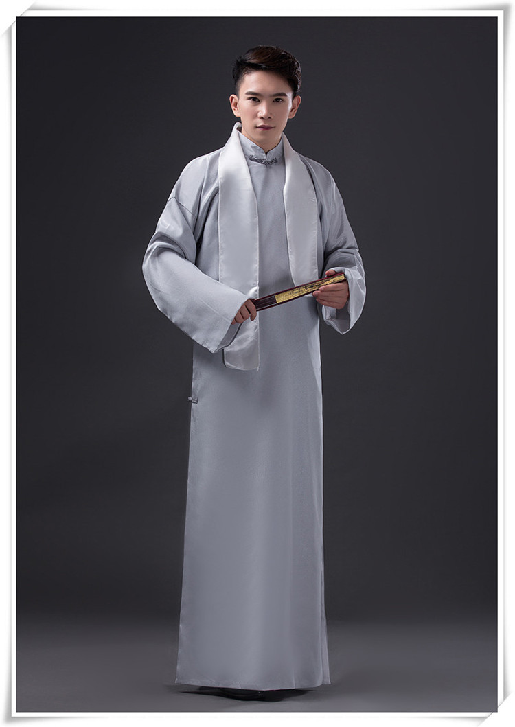 古装长袍男五四民国青年学生装功夫长衫相声大褂教书先生服装