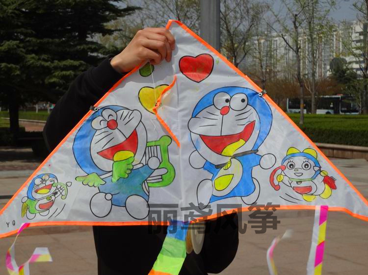 儿童风筝diy风筝三角风筝空白教学绘画填色涂鸦小风筝亲子