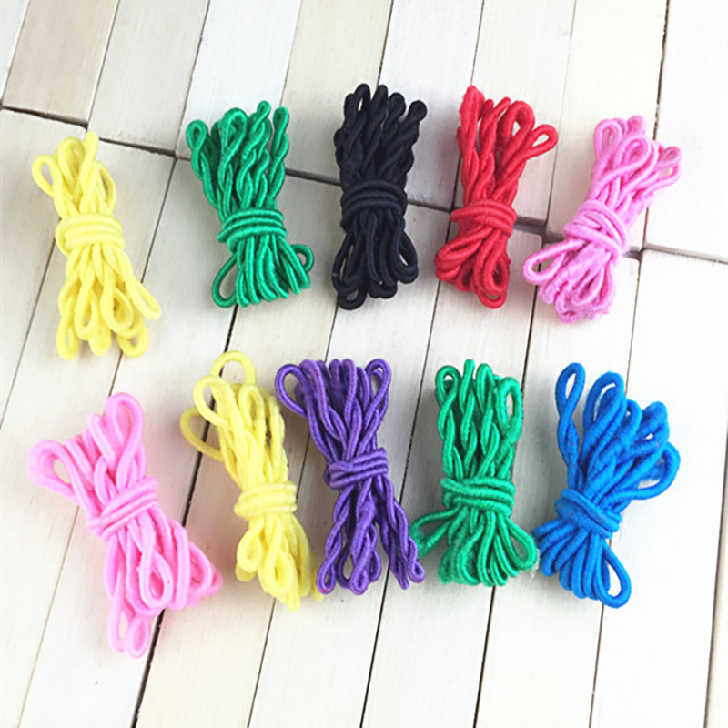 金果大彩皮筋 扎头绳 头饰 彩色 黑色