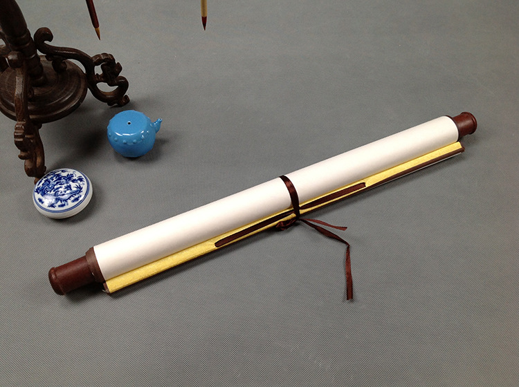 空白挂轴卷轴 书画生宣纸画轴立轴 全绫精装裱定做批发 厂家直销