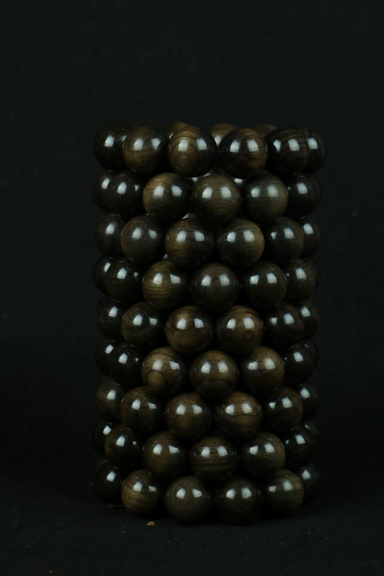 正宗四川乌木 阴沉木佛珠金丝楠手串12颗20mm手