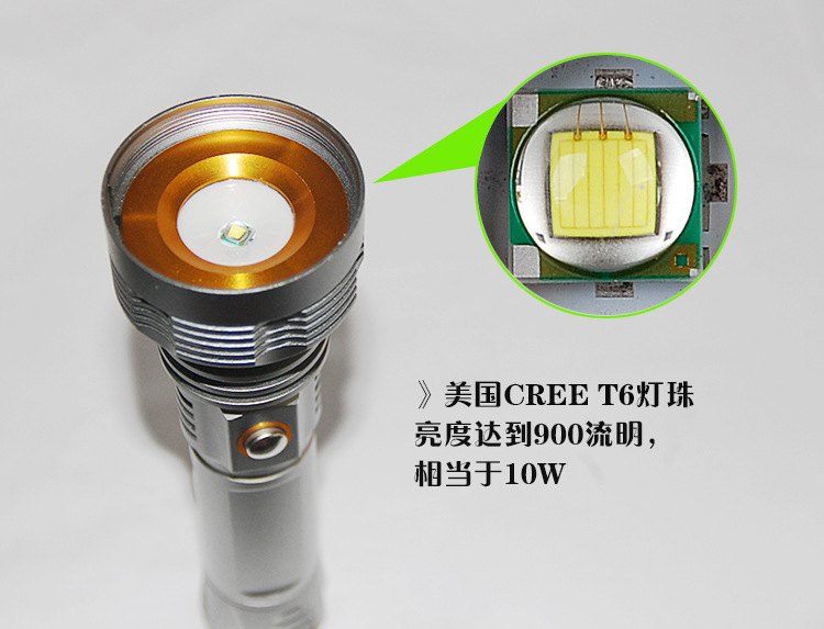 精制而成,厚度比同类产品厚点,重量也重点,配制美国进口cree t6灯珠!