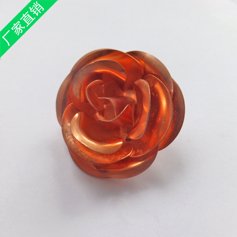 供应金属铜玫瑰花 电镀玫瑰花批发