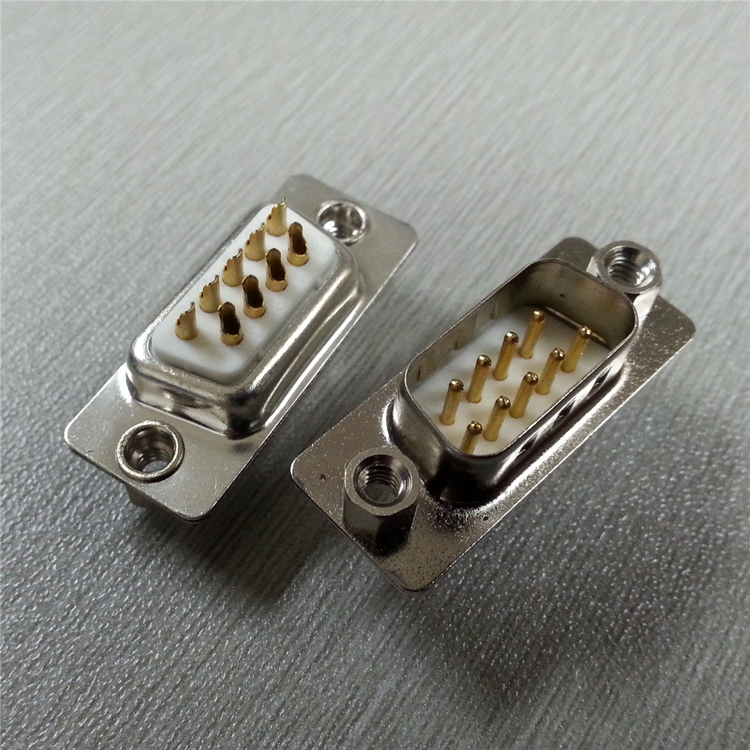 db9公头 两排传统式db9pin公头连接器 焊线式串口d-sun9针公座