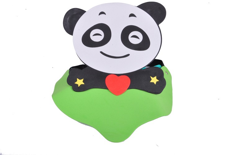 eva动物头饰熊猫立体帽子幼儿园学校表演道具派对用品儿童玩具