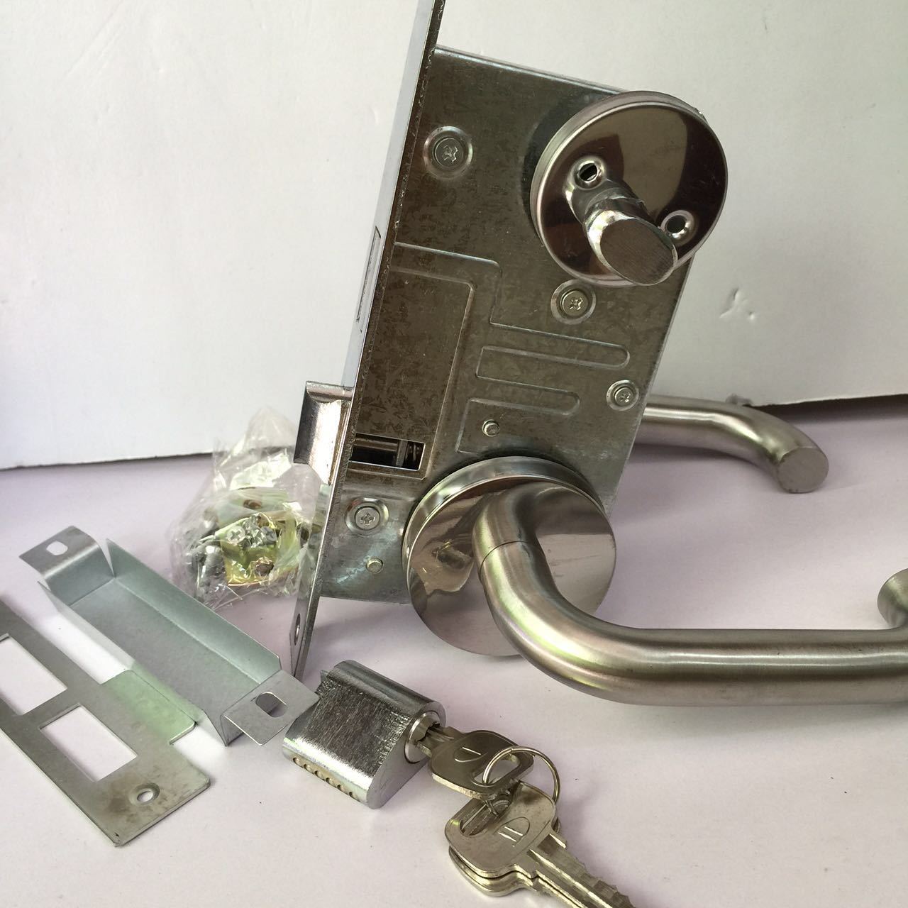 厂家直销不锈钢防火锁分体拉手 过道门锁执手 消防通道逃生门锁