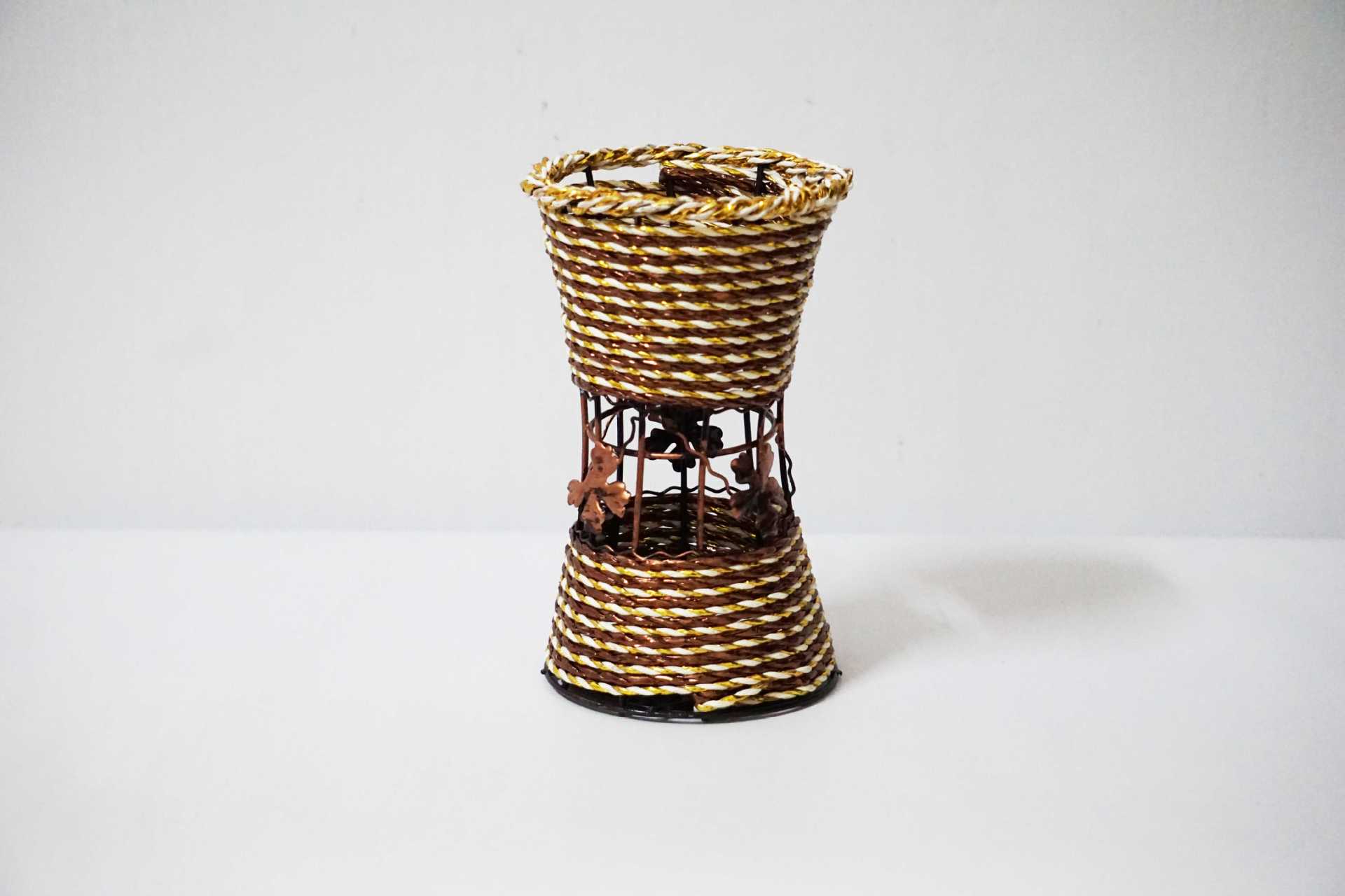 华青植物 手工工艺品 欧式铁艺花篮花器摆件 桌面花瓶批发.