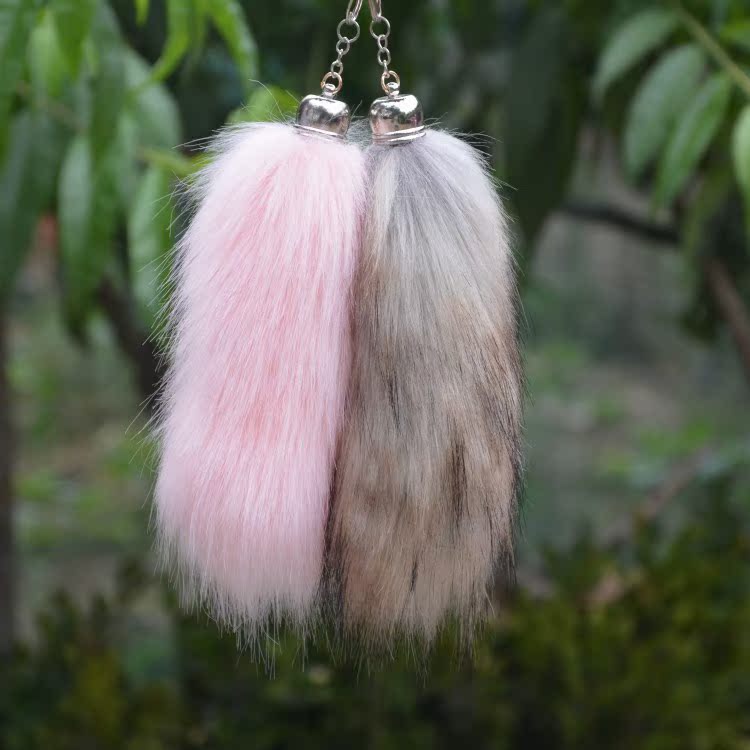 厂家批发仿狐狸毛假尾巴服装帽子衣服配饰仿皮草挂件来样定制加工