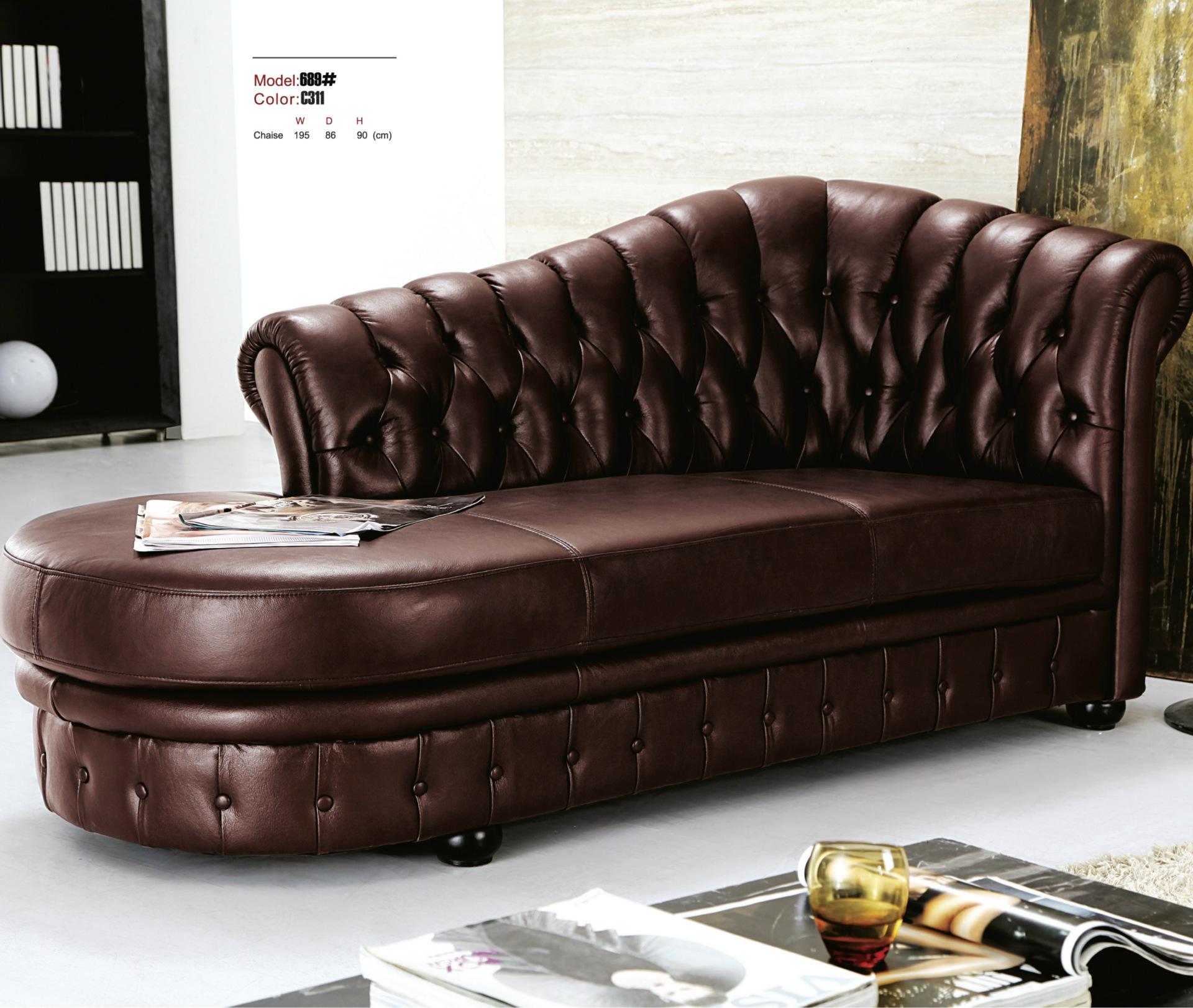 classical sofa chaise古典拉扣贵妃椅欧式真皮贵妃榻沙发躺椅
