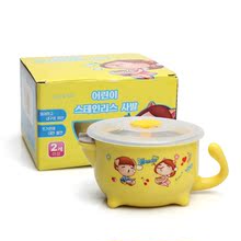 吃饭碗_带手柄宝宝不绣钢儿童碗 卡通隔热儿童