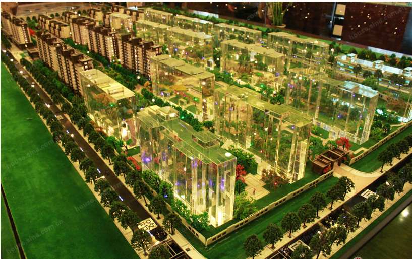 专业水晶楼模 售楼处沙盘 定做设计建筑模型 水晶工艺品