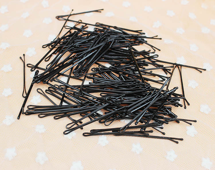 盘发卡子钢丝平夹发夹饰品黑色一字夹盒装影楼小夹子成人发饰170g