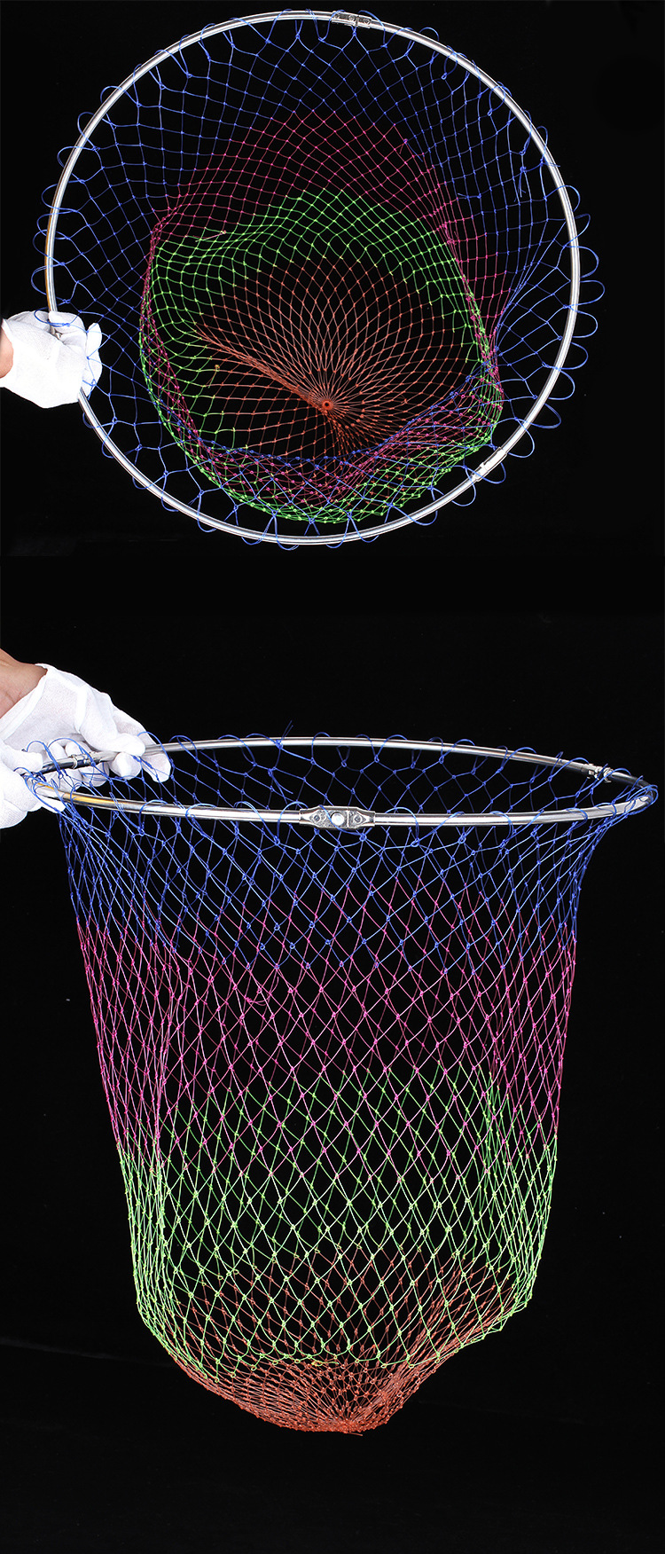 不锈钢抄网折叠抄网杆钓鱼抄网头抄鱼捞鱼网兜渔具用品配件渔网兜