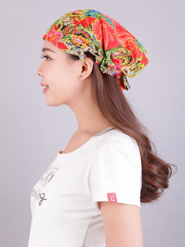 带兜鱼 女士春夏遮阳外出郊游民族风包头巾套头海盗帽