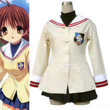 cosplay 团子大家族CLANNAD-古河渚装1代-光坂高中女冬装校服