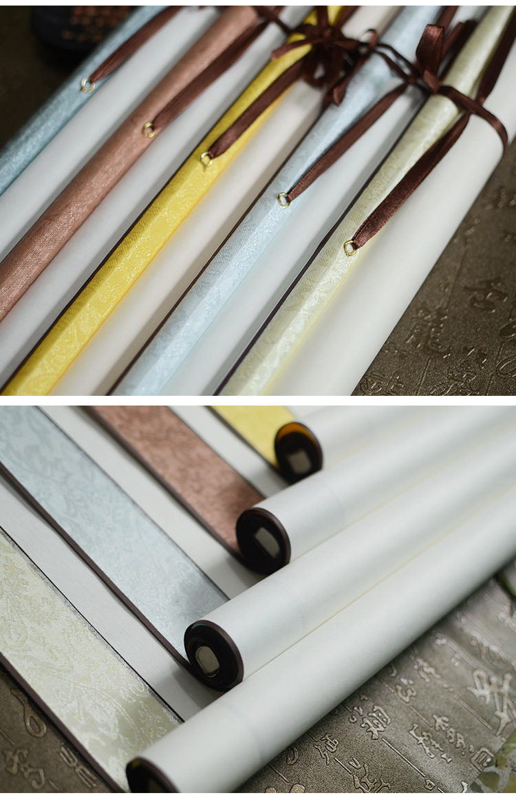 商品描述用料配比宣纸 绫布尺寸尺寸多加工方法生宣开本四尺立轴(竖挂