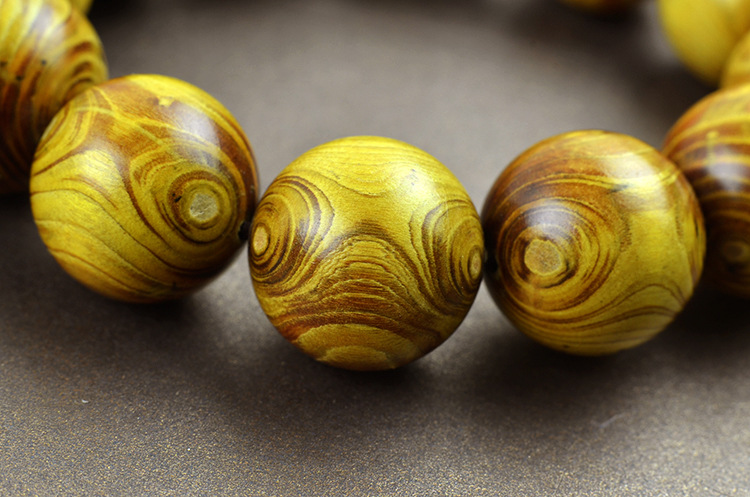 正品黄金柚对眼鬼纹手链 珠经1.5-2.0cm木纹对眼檀木男女款手链