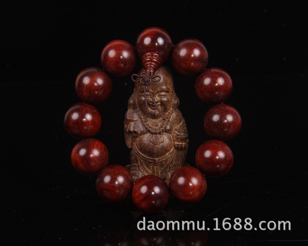 佛珠手串_血檀佛珠 赞比亚紫檀佛珠手串 手工