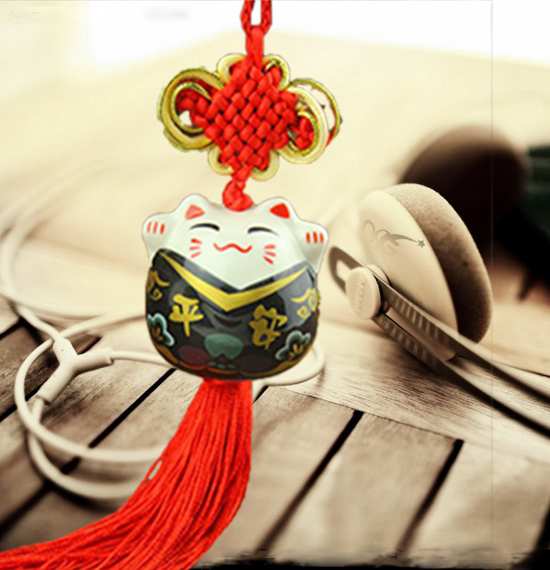 招财猫 特价彩陶汽车挂件挂饰 车饰吊坠 平安车挂 汽车用品内饰.