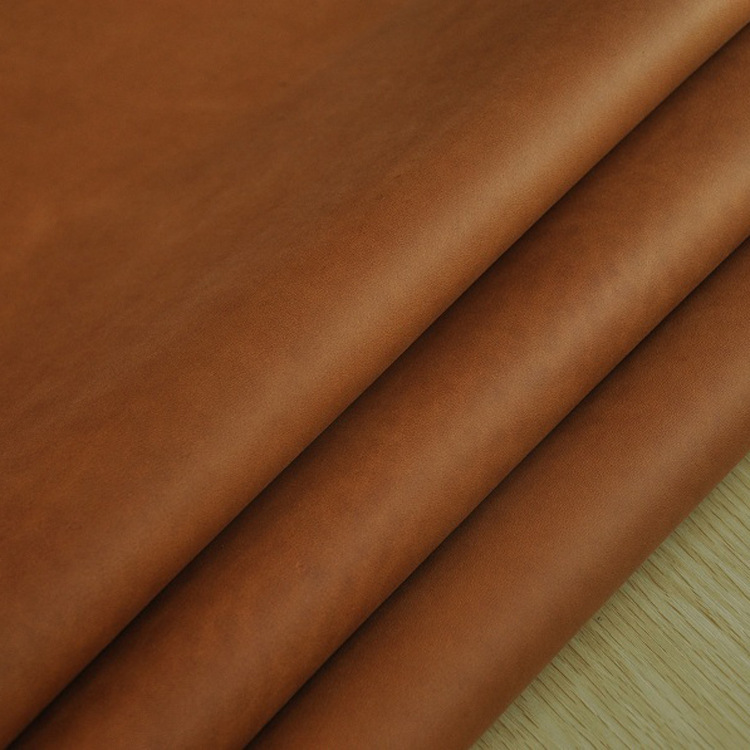 厂家直销头层疯马皮 红棕色疯马牛皮 手机套用油蜡疯马牛皮现货批