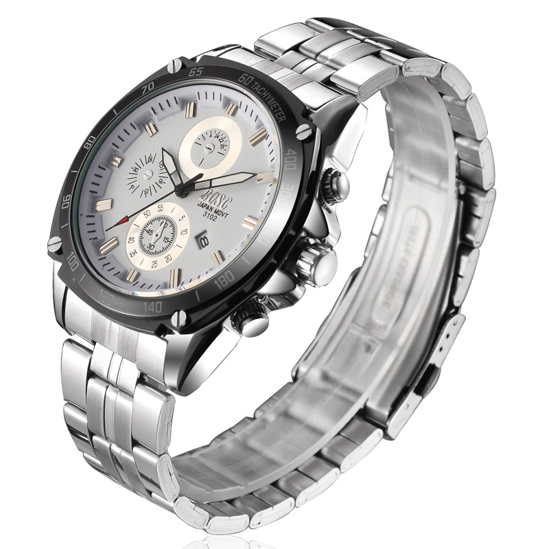 bosck柏诗表 男士钢带日历运动登山跑步爆款防水外贸手表3102