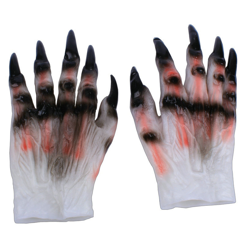 万圣节用品化妆舞会表演道具鬼衣配件兽爪手套乳胶手套恶魔手鬼爪
